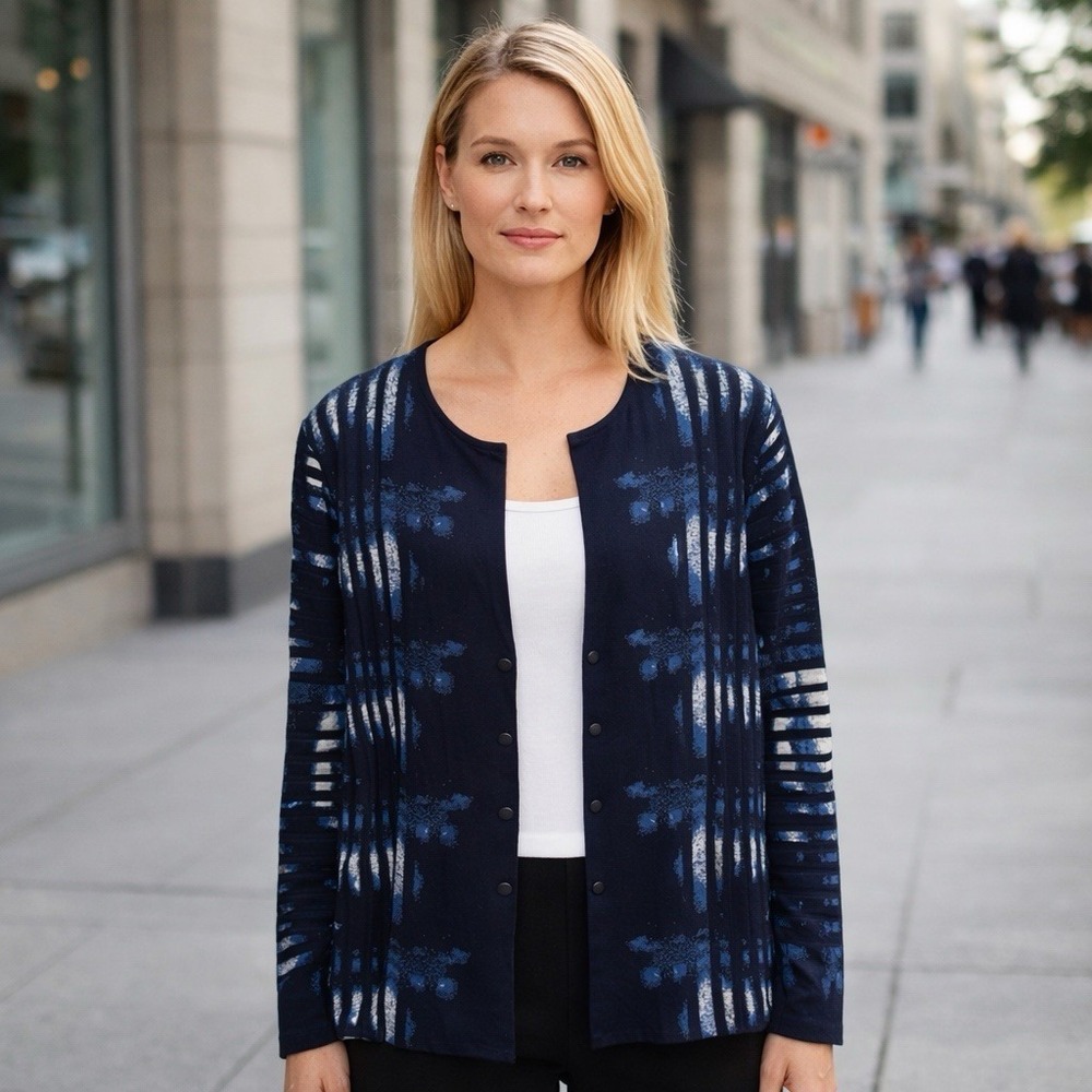 Aldomartins Blue Watercolor Cardigan Luxury Old Money‎ Eclectic Evening 12